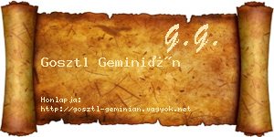 Gosztl Geminián névjegykártya